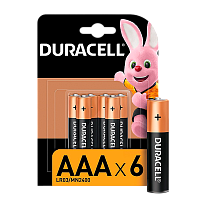 Батарейка Duracell Basic LR03 AAA BL6 Alkaline 1.5V (6/60/36000)