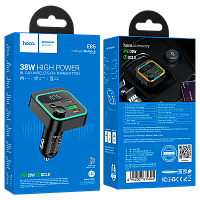 FM-трансмиттер HOCO E85 2USB+Type-C bluetooth 5.4 PD20W/QC3 черный (1/120)