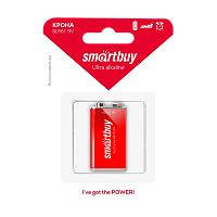 Батарейка Smartbuy Крона 6LR61 BL1 Alkaline 9V (1/12/240) 