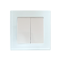 Выключатель Прогресс Glass 2-клав.10A ABS + Керамика белый (1/10/100)