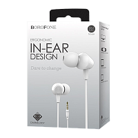 Наушники внутриканальные Borofone BM20 с микр. белый (1/36/144)