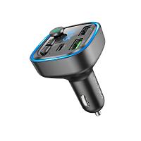 Автомобильное З/У Borofone BC48 2USB 2.4A 18W с FM-трансмиттером черный (1/131) 