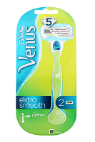 Бритва Gillette VENUS Embrace 5 лезвий 2 кассеты прорезиненная ручка плавающая головка (1/5)