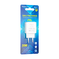 Сетевое З/У Borofone BA71A 1USB/Type-C 20W QC3.0 белый (1/75/300)