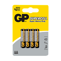Батарейка GP Supercell R03 AAA BL4 Heavy Duty 1.5V (4/40/480)