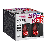 Колонки 2.0 Defender Solar 1 6W Jack 3.5мм черный (1/20)