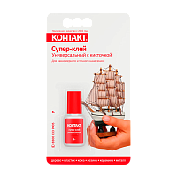 Супер-клей Контакт 5г универсальный флакон с кистью BL1 шоу-бокс (1/10/120)