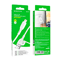 Кабель Borofone BX91 USB (m)-Lightning (m) 1м 2.4A ПВХ белый (1/360)