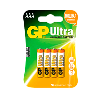 Батарейка GP ULTRA PLUS LR03 AAA BL4 Alkaline 1.5V (4/40/320) 
