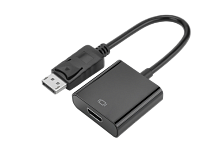Переходник GoPower DisplayPort (m)-HDMI (f) ver.1.4 черный Premium Zip-Lock c подвесом (1/200)