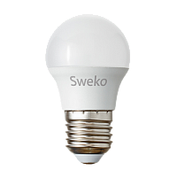 Лампа светодиодная Sweko G45 E27 5W 4000К 230V шар (1/5/100)