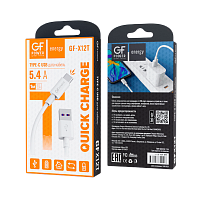Кабель GFPower X12T USB (m)-Type-C (m) 1м 5.4A ПВХ белый (1/120/480)