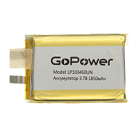 Аккумулятор Li-Pol GoPower LP103450UN PK1 3.7V 1850mAh б/з (1/10) 