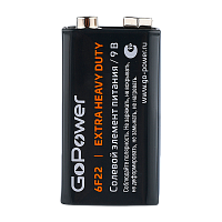 Батарейка GoPower Крона 6F22 Shrink 1 Heavy Duty 9V (1/10/200)
