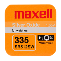 Батарейка Maxell 335 (SR512SW) BL1 Silver Oxide 1.55V 0%Hg (1/10/100)
