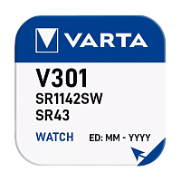 Батарейка Varta 301 (SR43SW) BL1 Silver Oxide 1.55V (1/10/100)