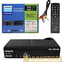 Приставка для цифрового ТВ Орбита HD-911C DVB-T/T2 металл черный (1/60)