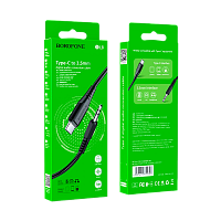 Кабель AUX Borofone BL18 Jack 3.5mm (m)-Type-C (m) 1м силикон черный (1/63/252)