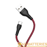 Кабель Borofone BX39 USB (m)-Type-C (m) 1м 3.0A нейлон черный красный (1/360)