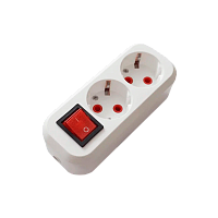 Колодка Прогресс 2р.С/З с выкл. белый (1/10/100)