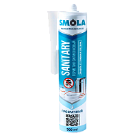 Герметик SMOLA Sanitary 280мл силиконовый прозрачный (1/12) 