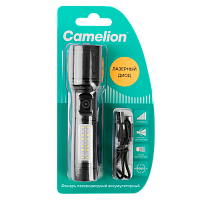 Фонарь ручной Camelion LED29365 LD+12SMD+6RED от аккумулятора Type-C 6 режимов черный (1/12/96)