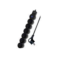 Удлинитель Космос 6р.С/З 10A 1.5м с выкл. ПВС 3х0.75мм² IP20 черный (1/30)