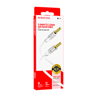 Кабель AUX Borofone BL19 Jack 3.5mm (m)-Jack 3.5mm (m) 1м TPE белый серый (1/360) 