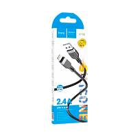 Кабель HOCO X109 USB (m)-Lightning (m) 1м 2.4A силикон черный (1/31/310)