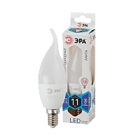 Лампа светодиодная ЭРА BXS E14 11W 6000К 170-265V свеча на ветру