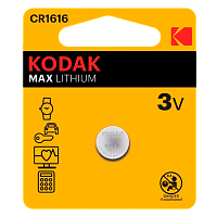 Батарейка Kodak MAX CR1616 BL1 Lithium 3V (1/60/240/50400) 
