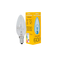 Лампа накаливания Старт E14 60W 230V свеча ДС прозрачная (1/10/50)