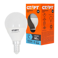 Лампа светодиодная Старт Sphere E14 7W 4000К 220V шар Eco матовая (1/10/100)