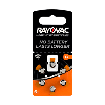 Батарейка Rayovac ACOUSTIC ZA13 BL6 Zinc Air 1.45V 0%Hg (6/60/600)