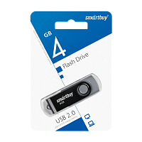 Флеш-накопитель Smartbuy Twist 4GB USB2.0 пластик черный 