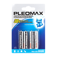 Батарейка Pleomax Super R03 AAA BL4 Heavy Duty Heavy Duty 1.5V (4/40/960/38400) 