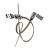 Кабель HOCO S22 USB (m)-Lightning/2xType-C 1.2м 3.0A ткань черный (1/16/160)
