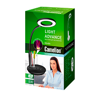 Светильник настольный Camelion KD-826 8W 230V 1LED на основании сенс. белый (1/8)