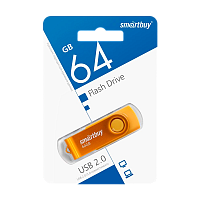 Флеш-накопитель Smartbuy Twist 64GB USB2.0 пластик желтый 