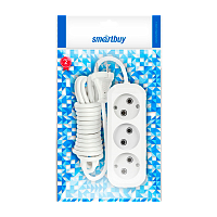 Удлинитель Smartbuy 3р.Б/З 10A 3.0м ПВС 2x1мм² белый (1/50)