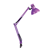 Светильник настольный Camelion KD-312 40W 230V E27 струбцина фиолетовый (1/12)