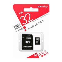 Карта памяти microSD Smartbuy 32GB Class10 UHS-I (U1) 10 МБ/сек с адаптером
