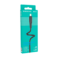 Кабель Borofone BX48 USB (m)-Lightning (m) 1.0м 2.4A ПВХ черный (1/360)