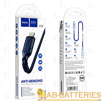 Кабель HOCO X59 USB (m)-Lightning (m) 1м 2.4A нейлон синий (1/30/300)