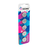 Батарейка Космос CR2025 BL5 Lithium 3V (5/60/1440)