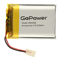 Аккумулятор Li-Pol GoPower LP963448 PK1 3.7V 1500mAh с/з (1/10)