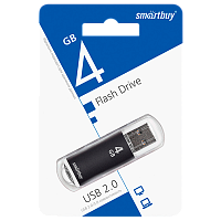 Флеш-накопитель Smartbuy V-Cut 4GB USB2.0 пластик черный