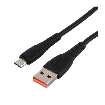 Кабель GoPower GP07M USB (m)-microUSB (m) 1м 2.4A силикон черный (1/200/800)