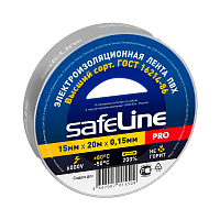 Изолента Safeline 15мм*20м ПВХ серый стальной (10/200)