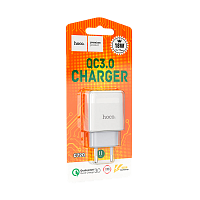 Сетевое З/У HOCO C72Q 1USB 2.4A 18W QC3.0 белый (1/36/216)